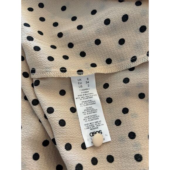 ASOS Maternity Tan Polka Dot Empire Dress Size 2 Oversized - Picture 5 of 6